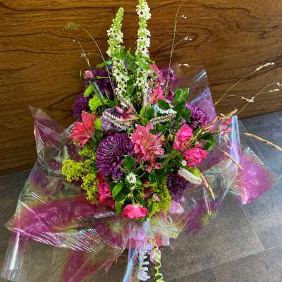Pink Twilight Garden - Handtied in mixed pink and purple shades